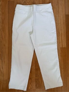 Women’s White Stretch Ankle Pants